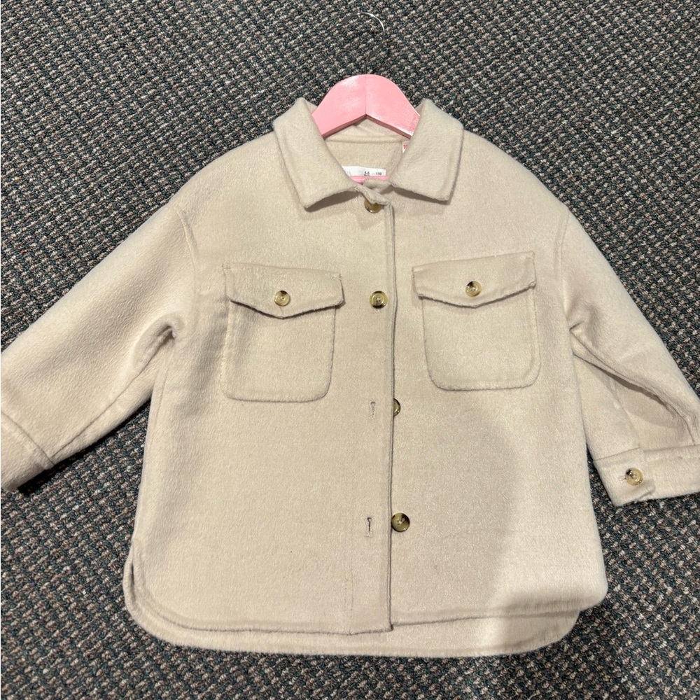 Zara Cream Shacket with Classic Collar